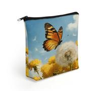 FodPand Golden Whispers Makeup Bag with Sturdy Zipper，Linen Material Storage Bag,Large Capacity And Multi-Purpose Cosmetic Bag for Daily Life, Travel, Outings, Business Trips And Other Occasions
