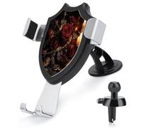 FodPand Gothic Vintage Flower Phone Holder with Suction Cup,Rotation Adjustable Car Phone Mount, Car Mount for Car Windshield Dashboard Air Vent