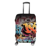 FodPand Graffiti Hip Hop Luggage Covers for Suitcase Protector Fits 19-32 Inch Suitcase Cover, Washable Travel Baggage Covers Durable Luggage Protector for Secure Fit, style, S, Modern