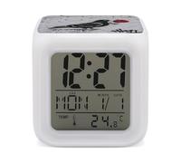 FodPand Graffiti Peace Dove Alarm Clock NightLight Alarm Clock with 7 Color Changing Night Light Smart Digital Clocks Temperature Date for Heavy Sleepers Simple Operation Easy to Use