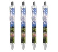 FodPand Grand Teton National Park Ballpoint Pens Fine Point Smooth Writing Pen Retractable Ball Point Pens 0.5mm Black Ink Pen Office Supplies Gifts for Men Women 4 PCS