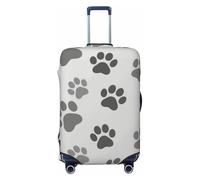 FodPand Gray Paw Travel Luggage Cover Elastic Suitcase Cover Protector Anti-Scratch Luggage Protector Universal Washable Travel Sleeve Baggage Case Fits 18-32 Inch Suitcase, Black, XL