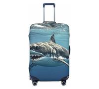 FodPand Great white shark Travel Luggage Cover Elastic Suitcase Cover Protector Anti-Scratch Luggage Protector Universal Washable Travel Sleeve Baggage Case Fits 18-32 Inch Suitcase, Black, M