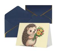 FodPand Greeting Cards with Envelopes Birthday Cards 4.5 x 6 inch Half-Fold Encouragement Card,Funny Postcards Hedgehog Blank Note Card Invitation Cardstock for All Occasions
