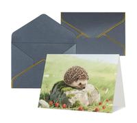 FodPand Greeting Cards with Envelopes Birthday Cards 4.5 x 6 inch Half-Fold Encouragement Card,Funny Postcards Cute Hedgehog Blank Note Card Invitation Cardstock for All Occasions