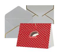 FodPand Greeting Cards with Envelopes Birthday Cards 4.5 x 6 inch Half-Fold Encouragement Card,Funny Postcards Red polka dot hedgehog Blank Note Card Invitation Cardstock for All Occasions
