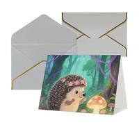 FodPand Greeting Cards with Envelopes Birthday Cards 4.5 x 6 inch Half-Fold Encouragement Card,Funny Postcards Lovely Hedgehog Blank Note Card Invitation Cardstock for All Occasions