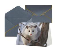FodPand Greeting Cards with Envelopes Birthday Cards 4.5 x 6 inch Half-Fold Encouragement Card,Funny Postcards Opossum In Snow Blank Note Card Invitation Cardstock for All Occasions
