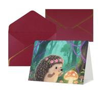 FodPand Greeting Cards with Envelopes Birthday Cards 4.5 x 6 inch Half-Fold Encouragement Card,Funny Postcards Lovely Hedgehog Blank Note Card Invitation Cardstock for All Occasions