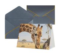 FodPand Greeting Cards with Envelopes Birthday Cards 4.5 x 6 inch Half-Fold Encouragement Card,Funny Postcards Cute Giraffe Blank Note Card Invitation Cardstock for All Occasions