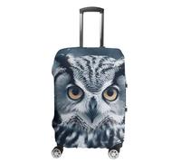 FodPand Grey And White Owl Luggage Covers for Suitcase Protector Fits 19-32 Inch Suitcase Cover, Washable Travel Baggage Covers Durable Luggage Protector for Secure Fit, style, L, Modern