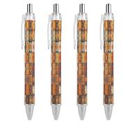 FodPand Group of Moroccan Geometric Ballpoint Pens Fine Point Smooth Writing Pen Retractable Ball Point Pens 0.5mm Black Ink Pen Office Supplies Gifts for Men Women 4 PCS