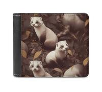 FODPAND Hairy Ferret Leather Wallet Extra Capacity Bifold Wallet Slim Minimalist Front Pocket Wallets Credit Card Holder