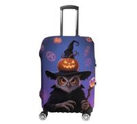 FodPand Halloween Owl Pumpkin Luggage Covers for Suitcase Protector Fits 19-32 Inch Suitcase Cover, Washable Travel Baggage Covers Durable Luggage Protector for Secure Fit, style, S, Modern