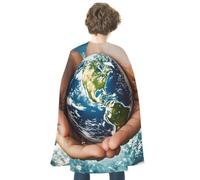 FodPand Hands Holding The Earth Halloween Cloak Cosplay Costumes for Adults | Soft Satin Cape Poncho, Wizard/Witch/Vampire/Knight/Royal Roleplay, Spooky Party Favor, Trick or Treat Essential Accessories