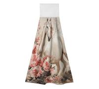 FodPand Hanging Kitchen Towels Set of 2 Horse Image Hand Towel with Hanging Loop Dish Towel Soft Absorbent Bath Tie Towel for Bathroom Farmhouse