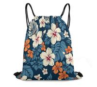 FodPand Hawaii Flower Drawstring Backpack Gym Trip Cinch Sack for Unisex Waterproof Shoe Bags for Travel Honeycomb Fabric Drawstring Bag 16x 20 Inch for Swimming Beach