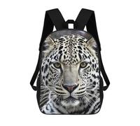 FodPand Heavy-Duty Laptop Backpack 17 Inch - 600D Polyester Black And White Leopard Face Backpack Lightweight Shoulder Bag Casual Daypack for Men & Women, Travel Hiking Camping