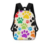 FodPand Heavy-Duty Laptop Backpack 17 Inch - 600D Polyester Colorful Doodle Paw Backpack Lightweight Shoulder Bag Casual Daypack for Men & Women, Travel Hiking Camping