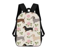 FodPand Heavy-Duty Laptop Backpack 17 Inch - 600D Polyester Dachshund Floral Backpack Lightweight Shoulder Bag Casual Daypack for Men & Women, Travel Hiking Camping