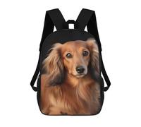 FodPand Heavy-Duty Laptop Backpack 17 Inch - 600D Polyester Long Haired Dachshund Backpack Lightweight Shoulder Bag Casual Daypack for Men & Women, Travel Hiking Camping