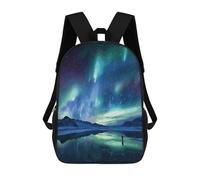 FodPand Heavy-Duty Laptop Backpack 17 Inch - 600D Polyester Northern Lights Backpack Lightweight Shoulder Bag Casual Daypack for Men & Women, Travel Hiking Camping