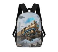 FodPand Heavy-Duty Laptop Backpack 17 Inch - 600D Polyester Old Engine Train Backpack Lightweight Shoulder Bag Casual Daypack for Men & Women, Travel Hiking Camping