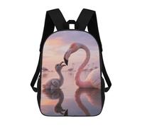 FodPand Heavy-Duty Laptop Backpack 17 Inch - 600D Polyester Pretty Sunset Pink Flamingo Backpack Lightweight Shoulder Bag Casual Daypack for Men & Women, Travel Hiking Camping
