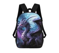 FodPand Heavy-Duty Laptop Backpack 17 Inch - 600D Polyester Purple Dragon Purple Moon Backpack Lightweight Shoulder Bag Casual Daypack for Men & Women, Travel Hiking Camping