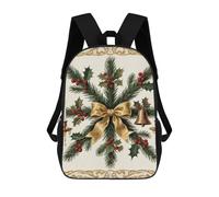 FodPand Heavy-Duty Laptop Backpack 17 Inch - 600D Polyester Red Grey Santa Gnome Backpack Lightweight Shoulder Bag Casual Daypack for Men & Women, Travel Hiking Camping