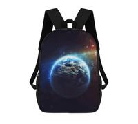 FodPand Heavy-Duty Laptop Backpack 17 Inch - 600D Polyester Space Star Earth Backpack Lightweight Shoulder Bag Casual Daypack for Men & Women, Travel Hiking Camping