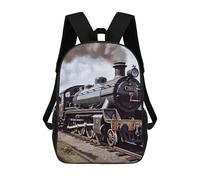 FodPand Heavy-Duty Laptop Backpack 17 Inch - 600D Polyester Steam Locomotive Train Backpack Lightweight Shoulder Bag Casual Daypack for Men & Women, Travel Hiking Camping