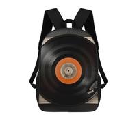 FodPand Heavy-Duty Laptop Backpack 17 Inch - 600D Polyester Vintage Vinyl Record Backpack Lightweight Shoulder Bag Casual Daypack for Men & Women, Travel Hiking Camping