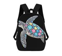 FodPand Heavy-Duty Laptop Backpack 17 Inch - 600D Polyester Watercolor Sea Turtle Backpack Lightweight Shoulder Bag Casual Daypack for Men & Women, Travel Hiking Camping