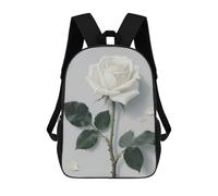 FodPand Heavy-Duty Laptop Backpack 17 Inch - 600D Polyester White Blooming Floral Backpack Lightweight Shoulder Bag Casual Daypack for Men & Women, Travel Hiking Camping