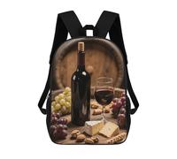 FodPand Heavy-Duty Laptop Backpack 17 Inch - 600D Polyester Wine Bottle Grape Backpack Lightweight Shoulder Bag Casual Daypack for Men & Women, Travel Hiking Camping