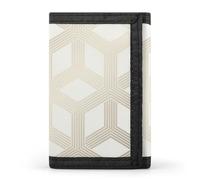 FodPand Hexa Geometric Cream Gold Wallet,Portable Three Folds Wallet Sturdy With Hanging Buckle Zipper Wallets for Man Woman