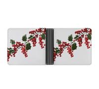 FodPand Holly Berry Branches Wallet Slim Minimalist Men Wallet Durable Portable Bifold Purse PU Passcase