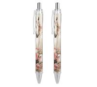 FodPand Horse Image Ballpoint Pens Fine Point Smooth Writing Pen Retractable Ball Point Pens 0.5mm Black Ink Pen Office Supplies Gifts for Men Women 2 PCS