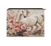 FodPand Horse Image Travel Makeup Bag, Aesthetic Portable Cosmetic Bags with Zipper, Makeup Pouch, Cute Travel Toiletry Bag Skincare Bags for Women