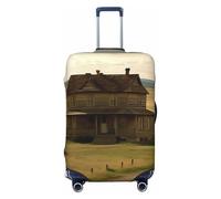 FodPand House on the Prairie Travel Luggage Cover Elastic Suitcase Cover Protector Anti-Scratch Luggage Protector Universal Washable Travel Sleeve Baggage Case Fits 18-32 Inch Suitcase, Black, M