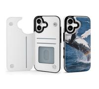 FodPand Humpback Whale Breach Case for iPhone 17 Phone Cover Flip Phone Protective Cover Cute TPU Anti-Scratch Shockproof Minimalist Aesthetic Case for Women & Men White