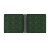 FodPand Hunter Green Floral Petals Pattern Wallet Slim Minimalist Men Wallet Durable Portable Bifold Purse PU Passcase