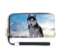 FodPand Husky Dogs Long Wallet Multi-card Slot Wallet Large Capacity Long Purse Zip Wristlet Purse,Women Men