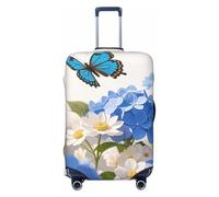 FodPand Hydrangeas Daisies Butterflies Travel Luggage Cover Elastic Suitcase Cover Protector Anti-Scratch Luggage Protector Universal Washable Travel Sleeve Baggage Case Fits 18-32 Inch Suitcase