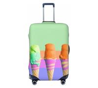 FodPand Ice cream rainbow gradient Travel Luggage Cover Elastic Suitcase Cover Protector Anti-Scratch Luggage Protector Universal Washable Travel Sleeve Baggage Case Fits 18-32 Inch Suitcase, Black, L