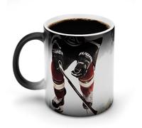 FodPand Ice Hockey Pattern Magic Color Changing Mug 11 Oz Black Ceramic Heat Sensitive Coffee Cup Temperature Activated Mug for Hot Cocoa Tea Drinks Funny Novelty Gift for Coffee Lovers Men Women