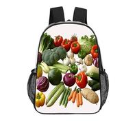 FodPand Introduction of Various Vegetables 17 Inch Clear Backpack Large Heavy Duty, Clear Bag for Stadium Events, See Through Backpack Transparent PVC Or Work, Sporting Events And Gym