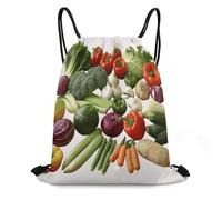 FodPand Introduction of Various Vegetables Drawstring Backpack Gym Trip Cinch Sack for Unisex Waterproof Shoe Bags for Travel Honeycomb Fabric Drawstring Bag 16x 20 Inch for Swimming Beach