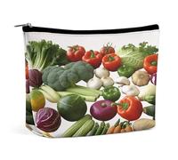 FodPand Introduction of Various Vegetables Makeup Bag for Women, Toiletry Bag Portable PU, Cosmetic Bag Travel Essentials Toiletries Accessories